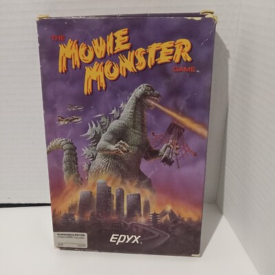 The Movie Monster Game Commodore C64/128 (1986) EPYX Godzilla w/Manual-image