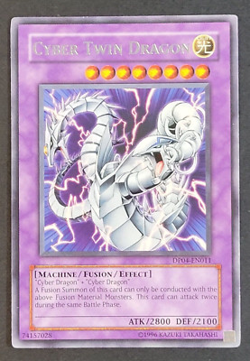 Yugioh TCG - 1x Cyber Twin Dragon - DP04-EN011 - NM/LP - Rare - 2006 = Fusion-image