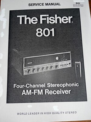 Fisher 801 Service Manual Stereophonic AM-FM Receiver Stereo System Photocopy-image