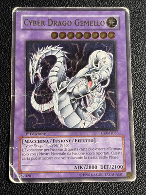 1x Yugioh Cyber Twin Dragon  CRV-EN035 1st Edition Ultimate DMG Italian IT035-image