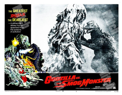 GODZILLA VS THE SMOG MONSTER 1972 11X14 BATTLES POLLUTION OOZE LOBBY CARD # 5-image