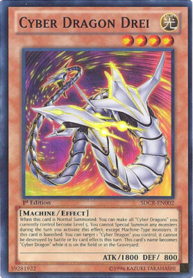 Yu-Gi-Oh Card - SDCR-EN002 - CYBER DRAGON DREI (super rare holo) - NM-image