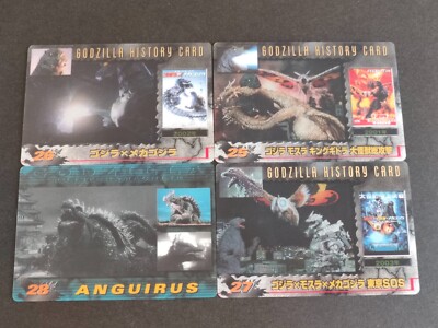 Godzilla History Card Wafer MORINAGA MechaGodzilla ANGUIRUS 25 26 27 28 eb39-image