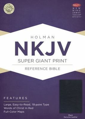 NKJV Super Giant Print Reference Bible, Black Genuine Leather-image