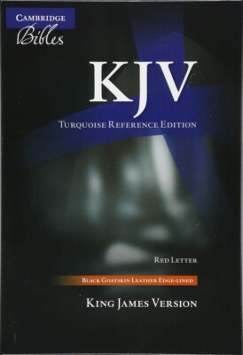 KJV Turquoise Reference Bible, Black Goatskin Leather, Red-Letter Text, KJ676...-image