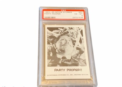 Spook Stories Leaf Card 1963 vtg PSA 6 Horror Monster #93 Dead Party Pooper evil-image