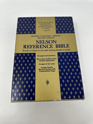 Holy Bible References Concordance Red Letter Second Edition Nelson Leather 1972-image