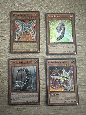 Yugioh Cards Cyber Dragon Hers Drei Larva Phoenix Holos Set With Bonus Gift-image