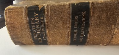 1865 Websters Dictionary, 1500 Pictures, Unabridged, Beautiful Copy-image