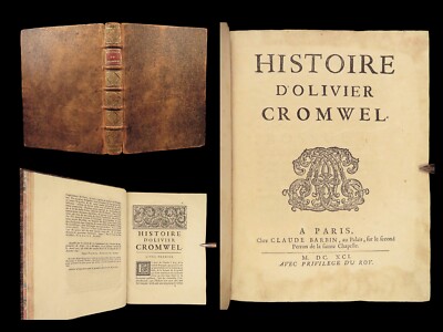 1691 Oliver CROMWELL 1st ed Life of English Civil War COINS Numismatics Raguenet-image