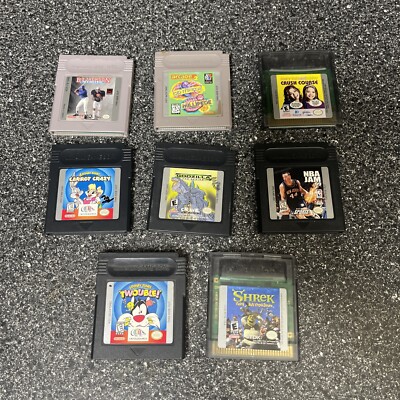 Nintendo GAMEBOY Lot of 8 Godzilla, NBA Jam, Shrek, Bo Jackson, Carrot Crazy…-image