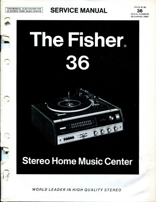 Vintage Fisher Service Manual Stereo Home Music Center Model 36-image