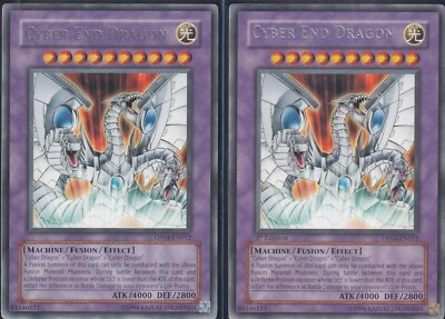YUGIOH! CYBER END DRAGON X2 - RARE UNLIMITED & 1ST EDITION - DP04-EN012 NM+-image