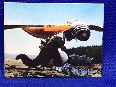 Godzilla Mothra  Mini menko card 2.5 in No.092 TOHO 1970's Japanese rare F/S-image