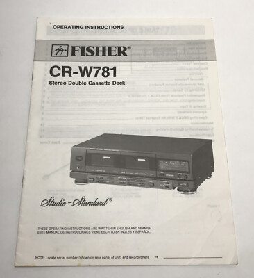 Fisher CR-W781 Stereo Double Cassette Deck Operating Instructions Manual-image