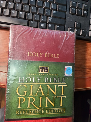 Thomas Nelson 812CBG KJV Giant Print Reference Bible Burgundy Lthr Flex Red Ltr-image