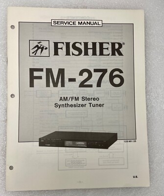 VTG Original Fisher FM-276 Am/Fm Stereo Synth Tuner Service Manual Repair 2-image