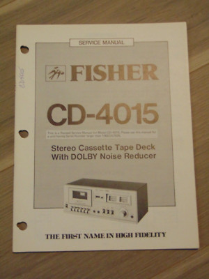 Fisher CD-4015 Service Manual Stereo Cassette Tape Deck-image