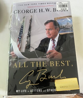 SIGNED EDITION Easton Press ALL THE BEST George H.W. Bush LEATHER 2004 With COA-image