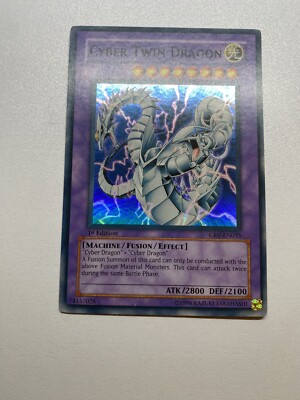 Yugioh Cyber Twin Dragon 1st Edition Super Rare CRV-EN035 HP-image