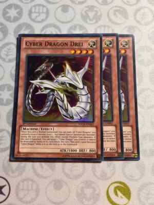 3x Cyber Dragon Drei - SDCR-EN002 - Super Rare (NM) - Yugioh Playset-image