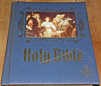Masonic Holy Bible KJV Heirloom Master Reference Edition 1971 Red Letter Masonic-image