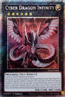RA04-EN068 CYBER DRAGON INFINITY PLATINUM SECRET RARE 1ST EDITION YuGiOh CARD-image