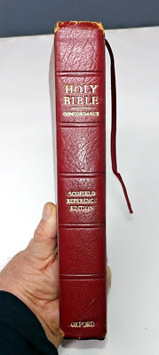 Holy Bible KJV 1945 Oxford Scofield Reference Edition Genuine Cowhide Leather-image