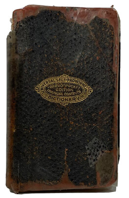 1915 Antique Universal Self-Pronouncing English Dictionary Parvo Pocket Size Ed-image