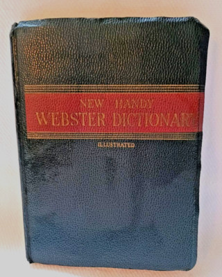 Vintage 1943 Leather New Handy Webster Dictionary Illustrated, free shipping-image