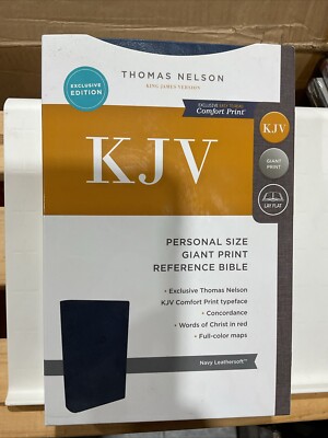 KJV Reference Bible Zondervan Giant Print Red Letter Navy Leathersoft 2017-image