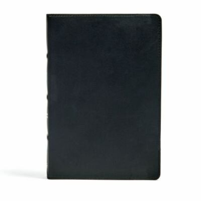 CSB Large Print Ultrathin Reference Bible, Black Premium Leather, Black Letter E-image