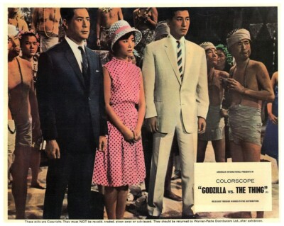 Godzilla vs. The Thing Original Lobby Card Akira Takarada Yuriko Hoshi Koizumi-image
