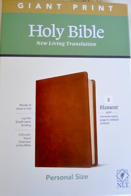NLT Personal Size Giant Print Holy Bible Filament  Leather Bound-image