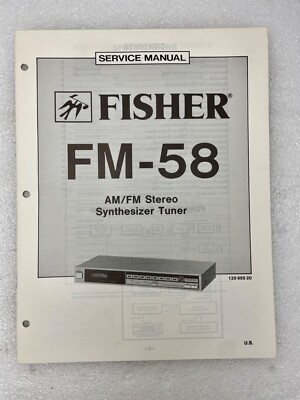 VTG Original Fisher FM-58 Am/Fm Stereo SynthTuner Service Manual Repair-image