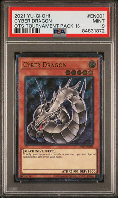 2021 YUGIOH OP16-EN001 CYBER DRAGON ULTIMATE RARE HOLO PSA 9 MINT #84831872-image