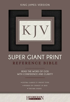 KJV Holy Bible Super Giant Print Indexed Leather Bound By Hendrickson Publishers-image