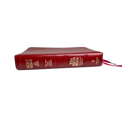 Holy Bible The Open Bible Expanded Edition Red Leather Nelson Red Letter Edition-image