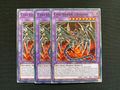 3x SDCS-EN045 Cyberdark Dragon NM Common 1st Edition - Yu-Gi-Oh! Card-image