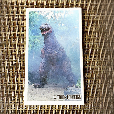 Vintage Godzilla Menko Card Rectangular 2.95x1.73in Japan Unofficial 1980s-image