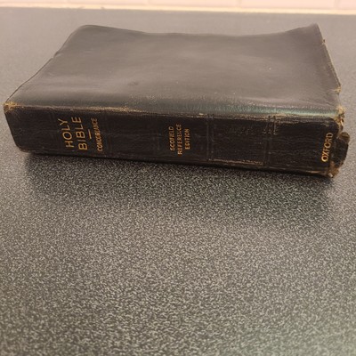 Holy Bible Scofield Reference Ed Oxford Concordance Morocco Leather Silk 1945 vt-image
