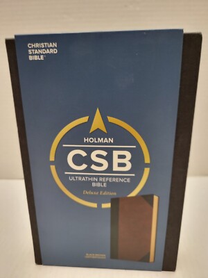Holman CSB Ultra Thin Bible; 2019 Black/Brown Leather Touch; 8.5 Point-image