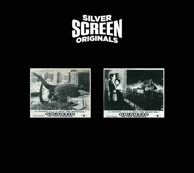 Gigantis, the Fire Monster 2x Original UK FOH Lobby Cards Godzilla 1959-image
