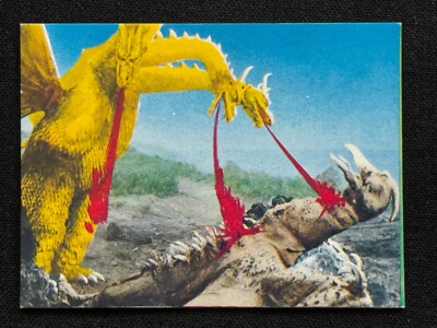 Godzilla King Ghidora Rodan Mini Card Japanese TOHO TOEI Menko 2.6x1.9 Rare B-image