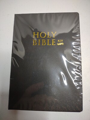 Holy Bible King James Version KJV Old & New Testament Black Faux Leather Sealed-image
