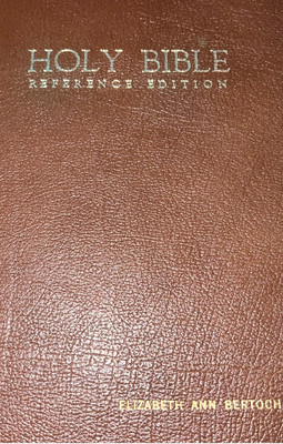 Holy Bible Reference Edition KJV 1972 Genuine Leather Bound, Gold Trim Vintage-image