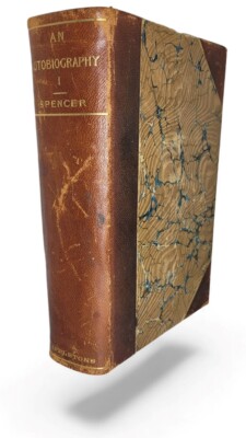 1904 An Autobiography Herbert Spencer Volume 1 Appleton Leather Half-Bound Bound-image