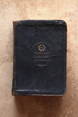 Antique Webster’s Condensed Dictionary Leatherbound Copyright 1906 G & C. Merria-image