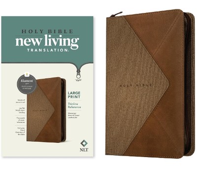 Tyndale NLT Large Print Thinline Reference Zipper Bi (Leather Bound) (UK IMPORT)-image