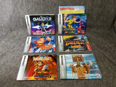 GBA Instruction Booklet Lot of 6 Manuals Only No Games Godzilla Galidor Superman-image
